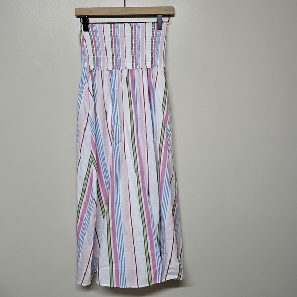 Hill House The‎ Delphine Nap Skirt Rainbow Stripe Sz M Smocked Waist - Picture 5 of 8
